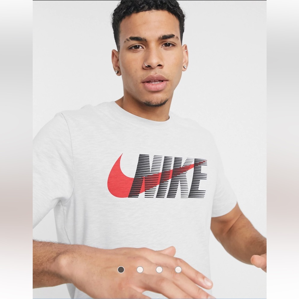 Men’s Nike Training Double Logo Swoosh Dri Fit Medium t-shirt Grey